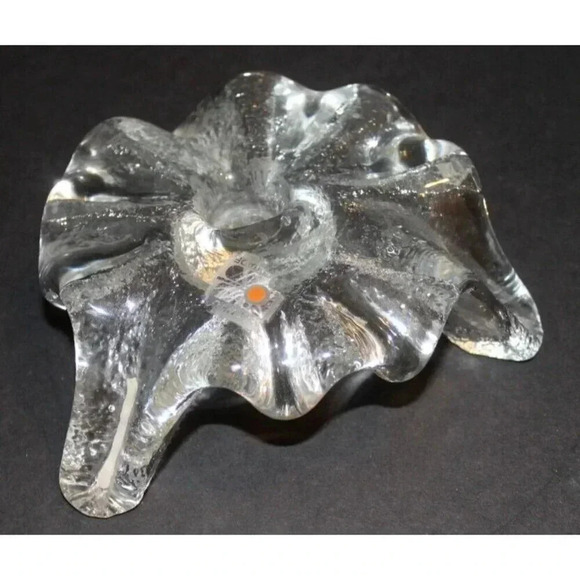 VINTAGE Blenko Glass Ice Floe Candle Holder Contemporary Abstract Art - Picture 1 of 5